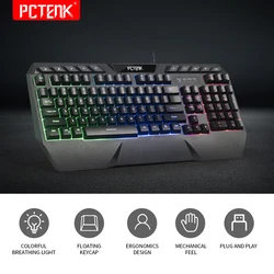 Keyboard anti ghost Membrane Led Rgb Usb Gaming Backlit Pc Peripherial Wired 104 keys mechanical keyboard