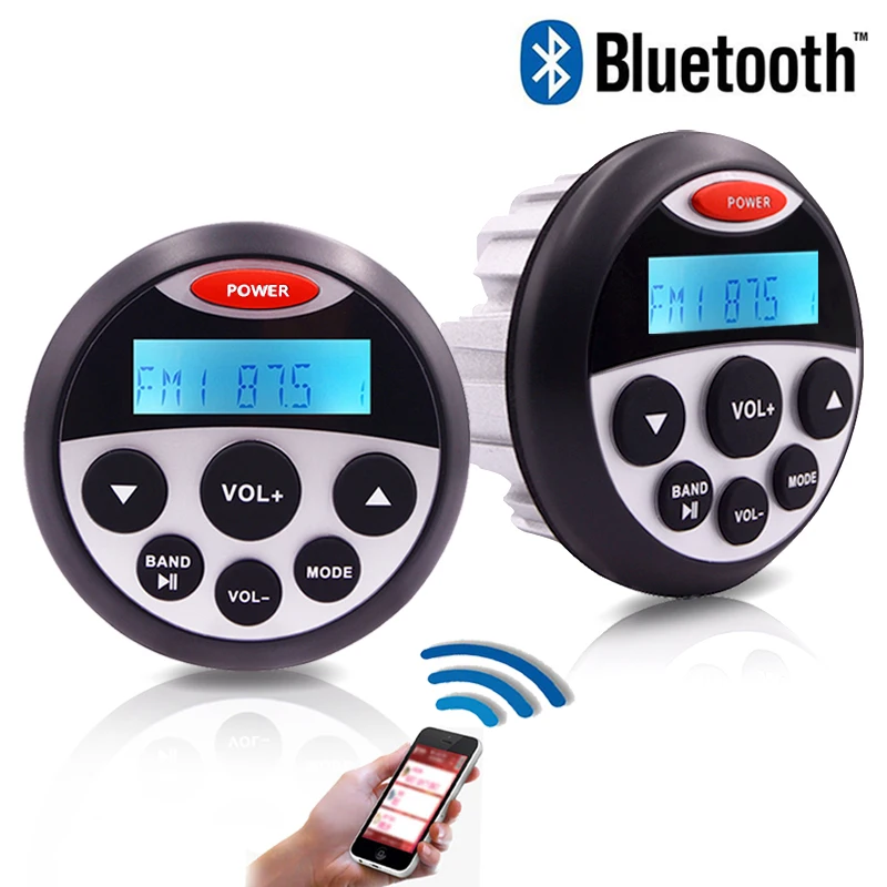 
Waterproof Marine Stereo Bluetooth Radio Motorcycle Audio Boat Car MP3 Player Auto Sound System FM AM Receiver For SPA UTV ATV 