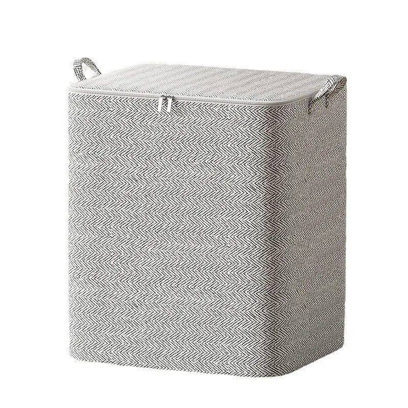 Hot Wholesale High Quality Home Quilt Bag Foldable Blanket Storage Bags Non-woven Clothes Organizer with Lids and Handle