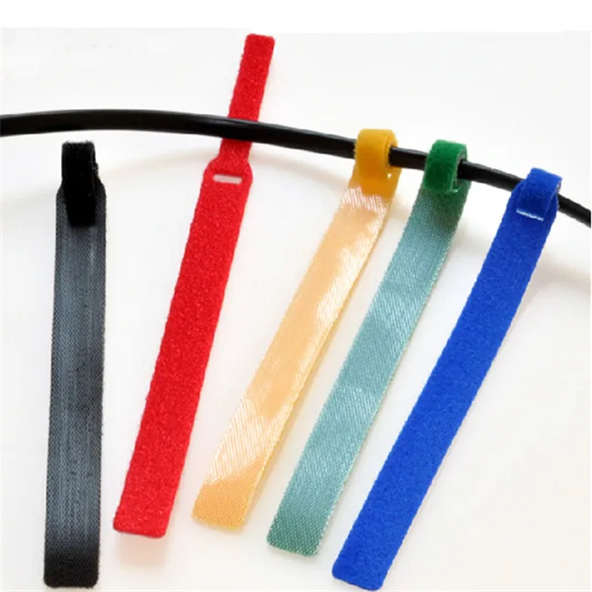 Wire Management back to back fabric hook loop cable tie