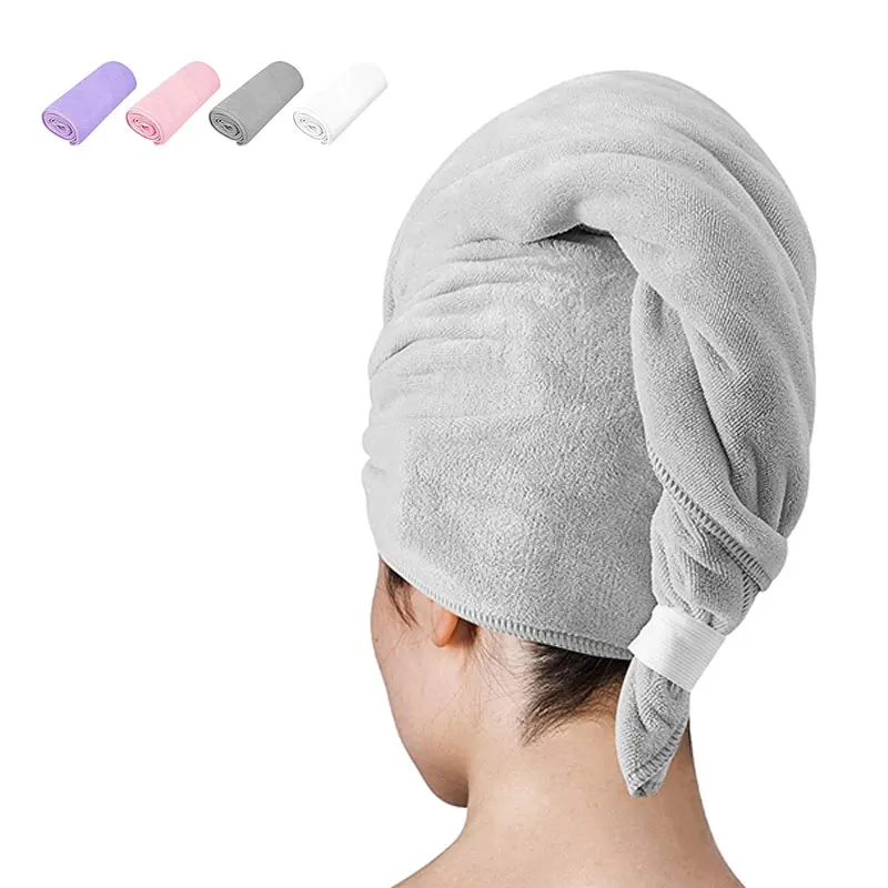Wholesale custom logo microfiber hair wrap turban super absorbent soft custom large microfiber hair salon towel