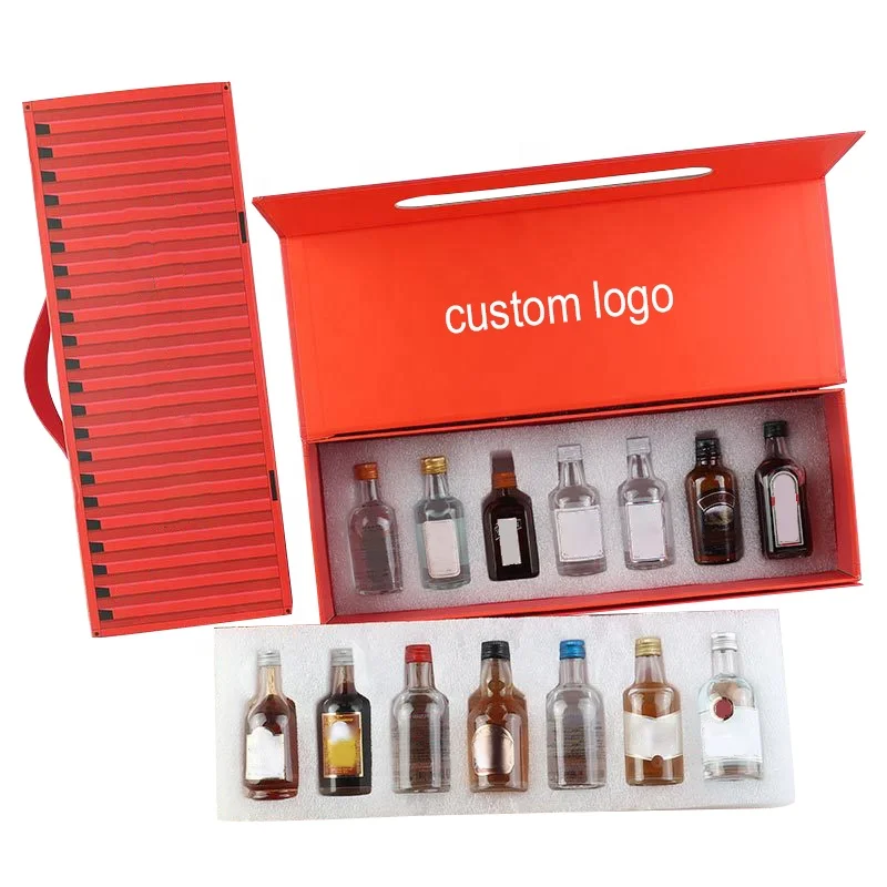 Circle gift box packaging embossed custom hot gold stamp liquor set chocolate gift rigid cardboard box packaging