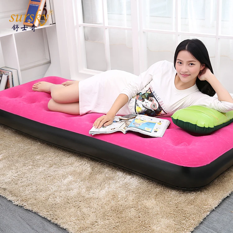 Factory customized  PVC air Inflatable travel mattress good quality camping mattress