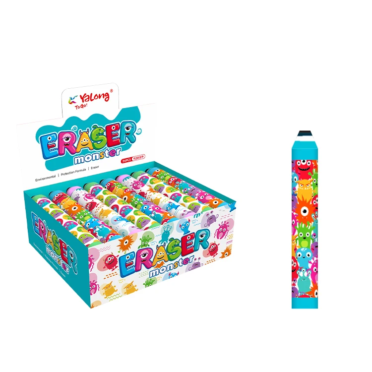 Yalong Wholesale Fun Monster TPR Eraser Rubber 3 Style Mixed Eraser Back To School Stationery Supplies