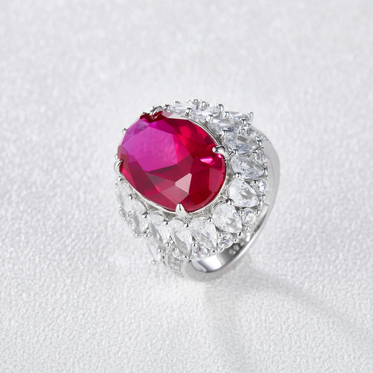 High Quality Red Gemstone Custom 925 Sterling Silver Ring fine jewelry women wedding ruby rings