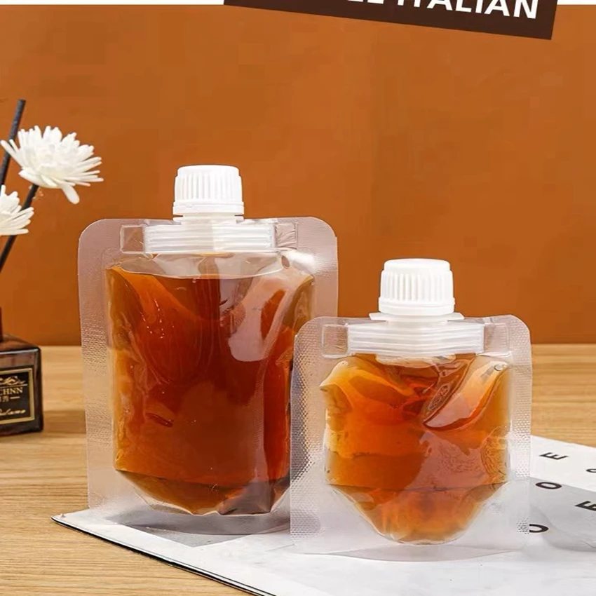 Wholesale Customizable Plastic Bag Mini 30ml Stand Up Pouch With Spout Espresso Package Bag Juice Beverage Packaging Bag