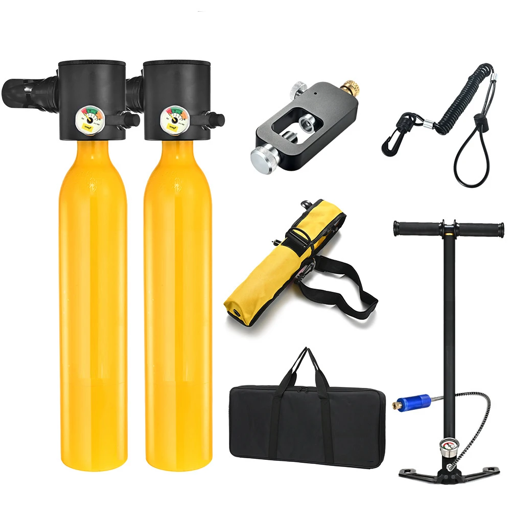 Underwater lung tank face scuba mask with 0.5l tank scuba diving mask with tank