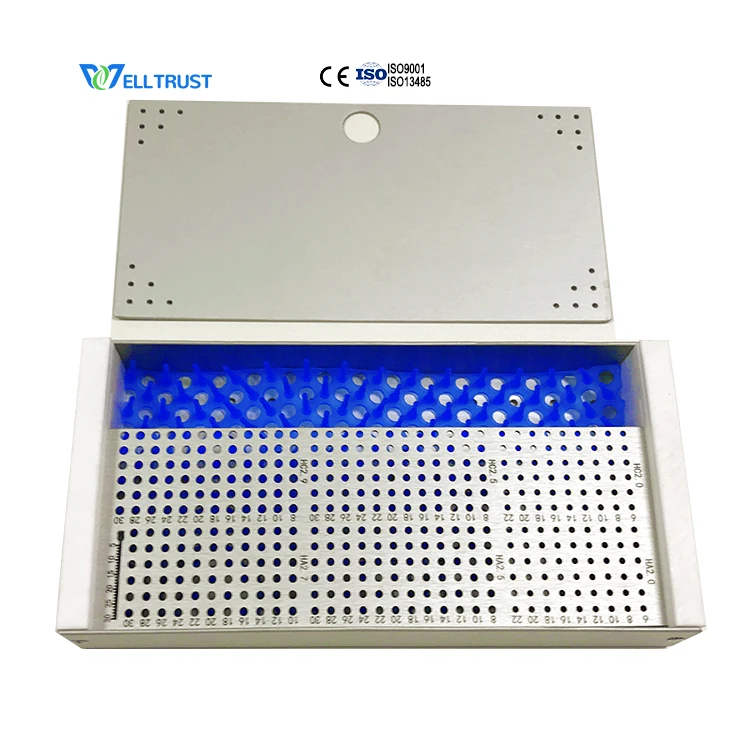 Hotselling Basic Orthopedic Surgery Instruments Kit Bone Implant Sterilizing Locking Screw Medical Sterilization Box