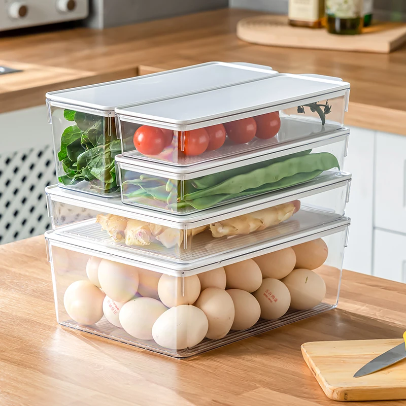 Refrigerator clear acrylic Transparent Fridge Food Containers plastic vegetable food storage container box