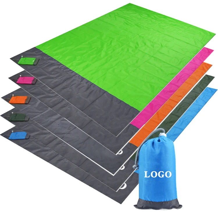 Wholesale Oem Custom Logo Portable Sand Free Foldable Waterproof Camping Beach Mat Durable Sand Proof Beach Blanket