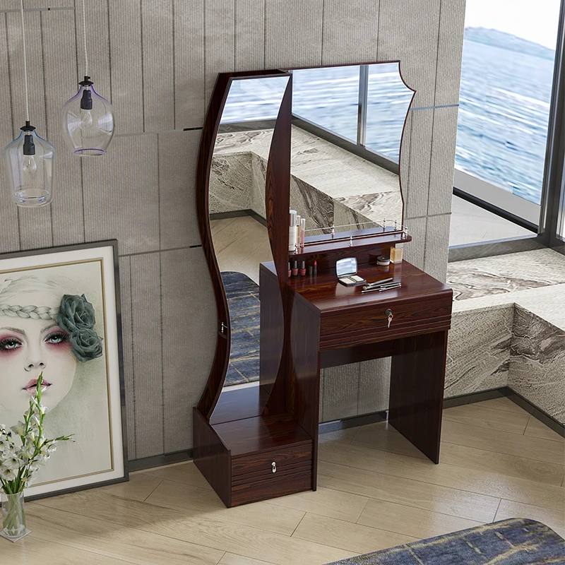 wholesale dressing table for bedroom with mirror and chair storage vanity table brown special dressing table