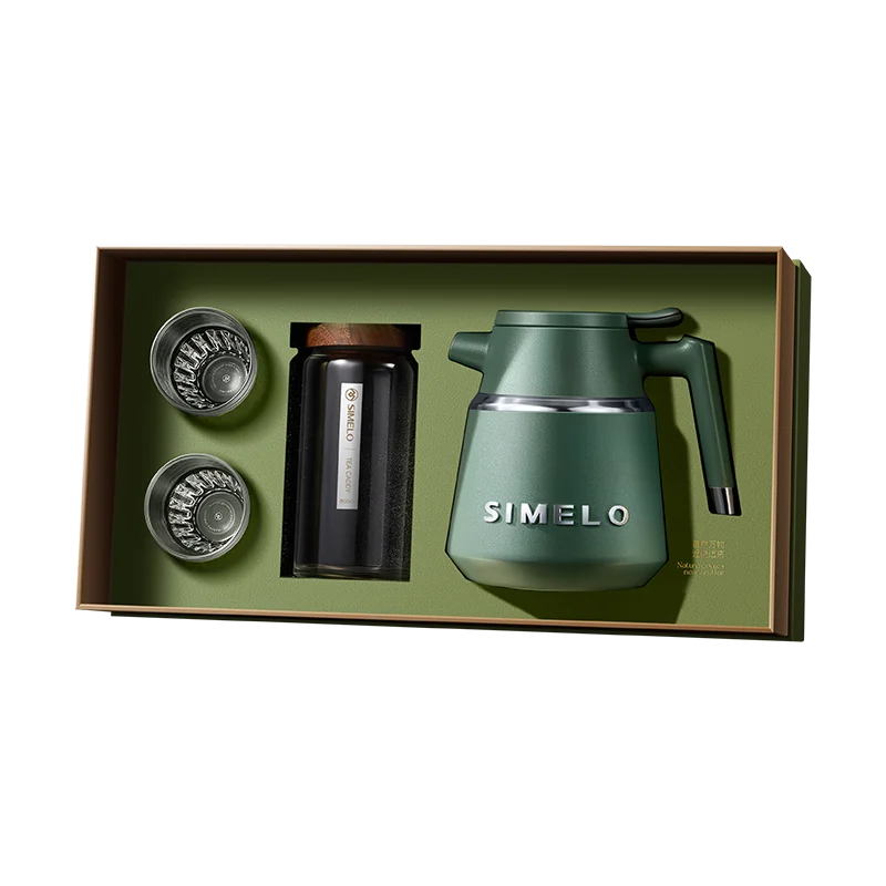 SIMELO 316L stainless steel Braised Tea Pot Five piece set gift box Portable teapot and coffee pot Home Kung Fu Tea Set