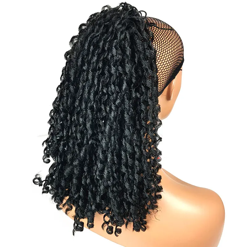 Braided Crochet Dreadlocks Curly Weave Fake Long Ponytail Hair Extensions Pieces