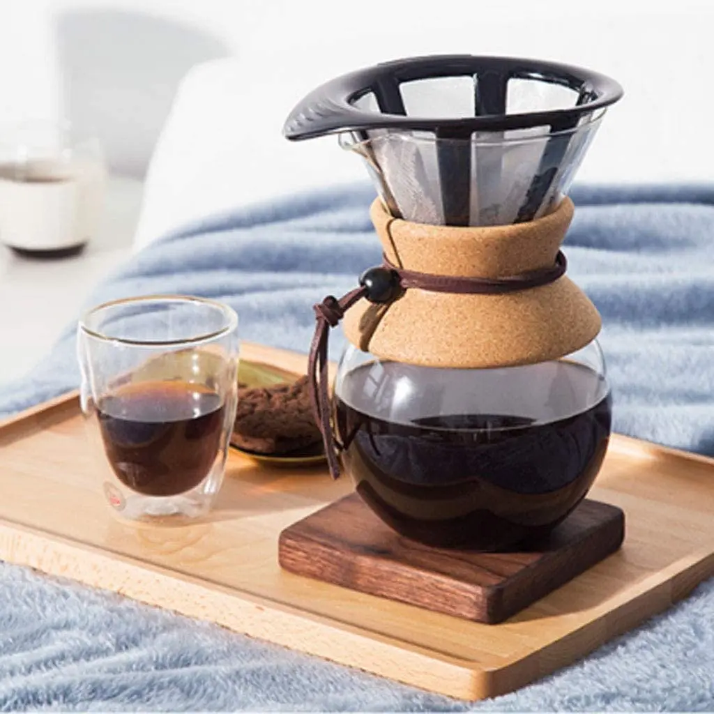 1000 мл боросиликатных стеклянных кофейник итальянский ecooffee прижимной стекло пуровер кофеварки с фильтром