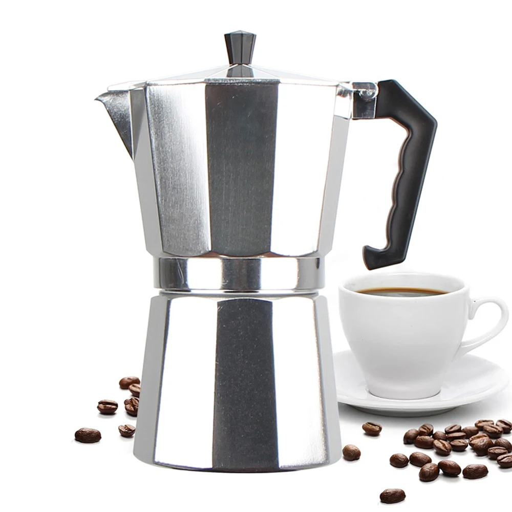 New Moka Coffee Pot Stovetop Espresso Maker Customize Design  Logo Aluminium Italian High Quality 6cup
