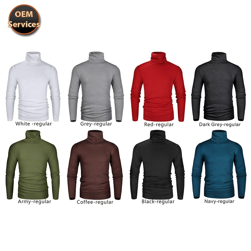 New arrival custom design pullover stretchy high turtle neck long sleeve men turtleneck shirt