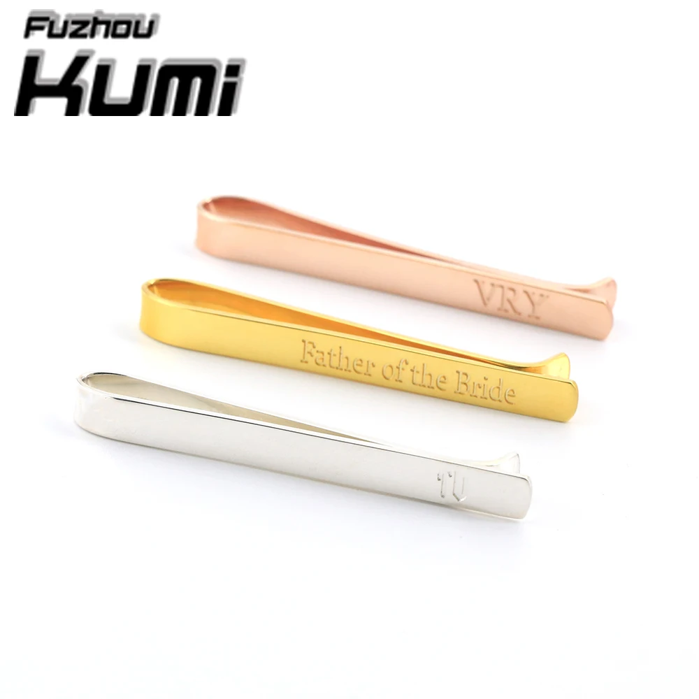 Best Selling Product Sterling Silver 925 Custom Tie Clip Bar Engraved Name Accessories Men Suit