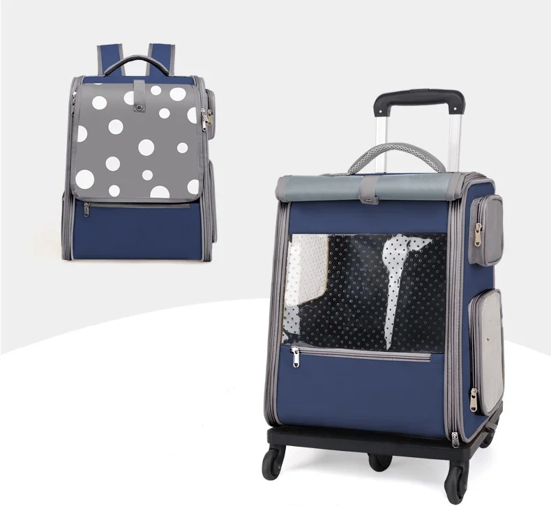 Pet trolley suitcase Pet Bag Portable cat suitcase Cat bag Going out large capacity shoulder breathable pet backpack