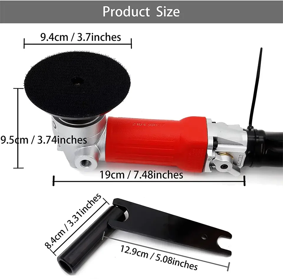 5/8'-11 Pneumatic Rear Exhaust Air Polisher,  Wet Stone Polishing Machine Air Wet Polisher Concrete Water Sander