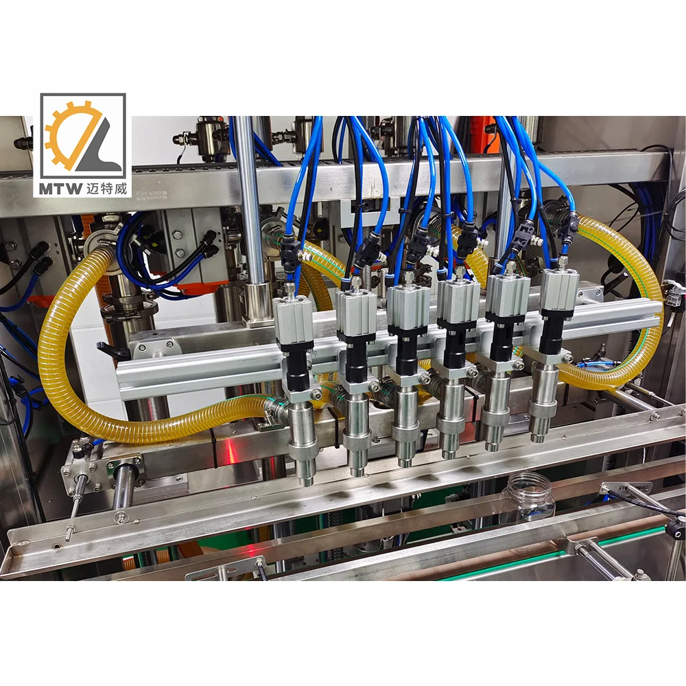 MTW full automatic 6 nozzles Bottle Filler And Capping Line Honey filling machine