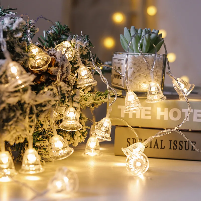 Dropshipping  bell shape Led Garden 10Led battery Powered Fairy Outdoor Christmas String Light