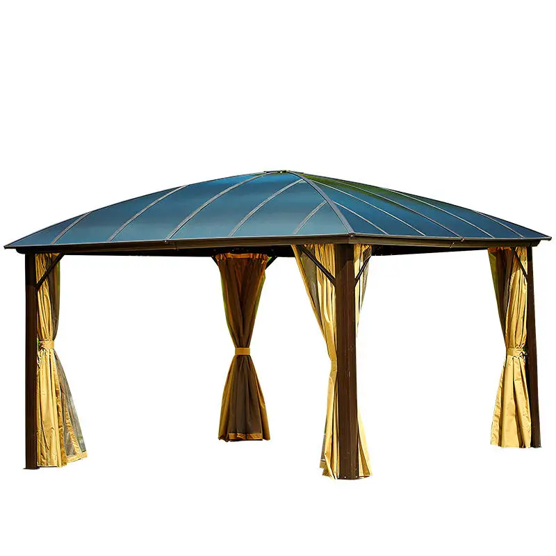 High quality outdoor courtyard aluminum alloy leisure Dome pergola with mosquito net villa garden awning hardtop gazebo