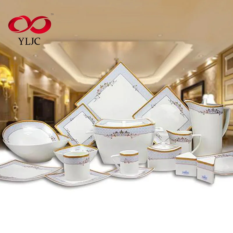 Luxury Dinnerware Porcelain Ceramic Crockery Arrival Plates Sets Dinnerware Bone China Dinnerware Set Plate Set