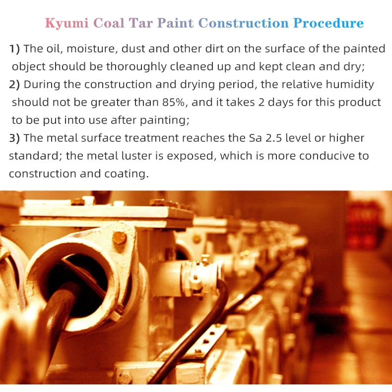 Kyumi Epoxy Resin Coal Tar Paint Anti Rust anticorrosive Pitch Paint For Marine Boat Ship Pipe Goods Container