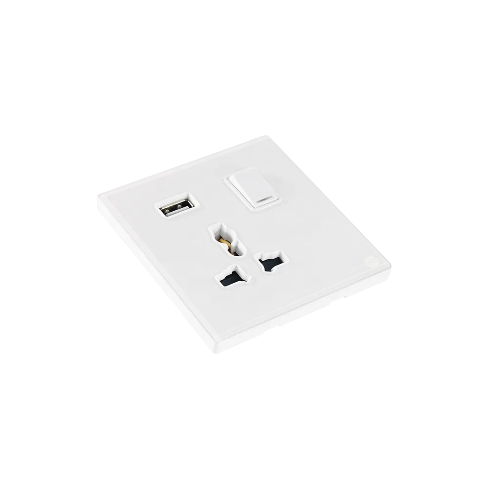 Decovolt высокого качества в стиле «Джокер» розетка + переключатель + USB настенный выключатель K11WZL-13/USB-2.1 C 86*90 стекло 13A 250V ~ розетка + переключатель + USB стены switc