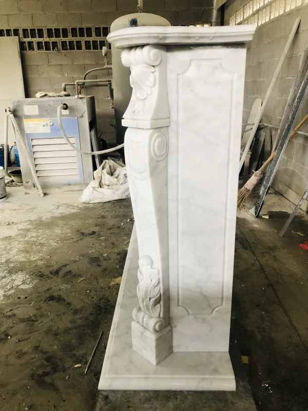 French style fireplace surround,white marble fireplace mantel