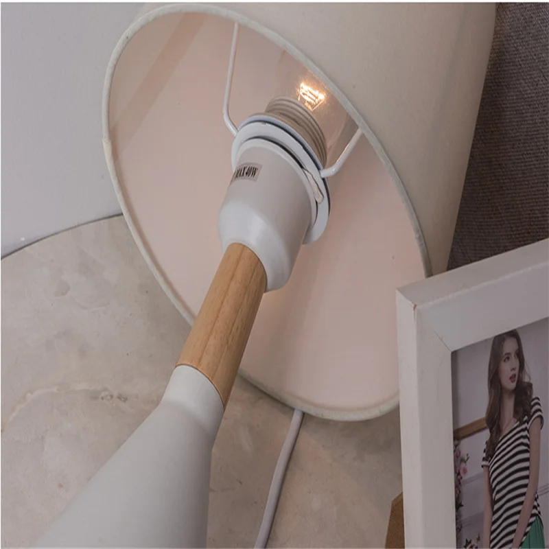 Rechargeable Table Lamp Home Interior Decoration Table Lamp wood art bedroom bedside counter lamp simple modern fabric lampLivin