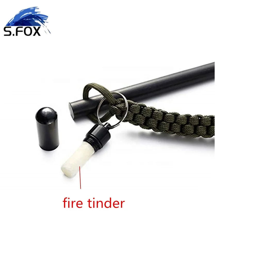 12.7*127 High Class Durable Para cord Lanyard Weaving Ferrocerium Flint Rod