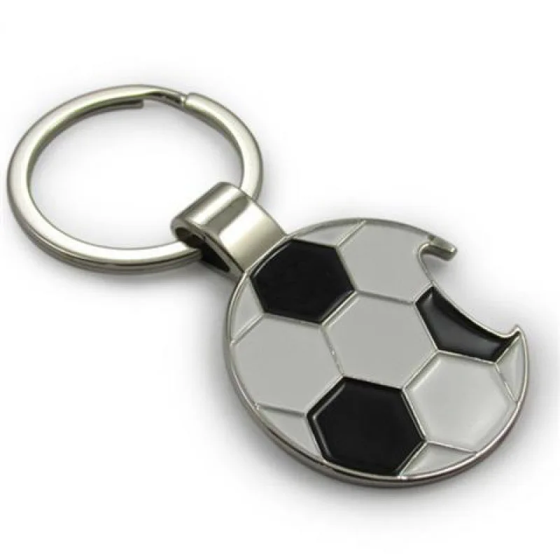 Factory wholesale manufacturer metal zinc alloy custom logo football soccer ball club keychain bottle opener keychain