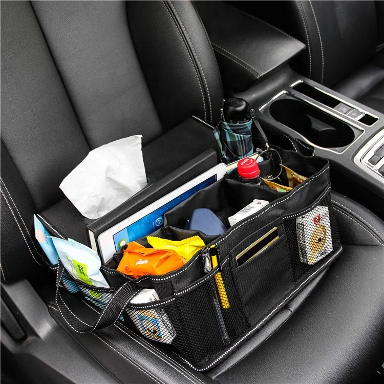 Hot Sale Large Capacity Foldable Multi Pockets Car Organizer Accessories 600D Polyester Car Trunk Organizers with Elastic Net
