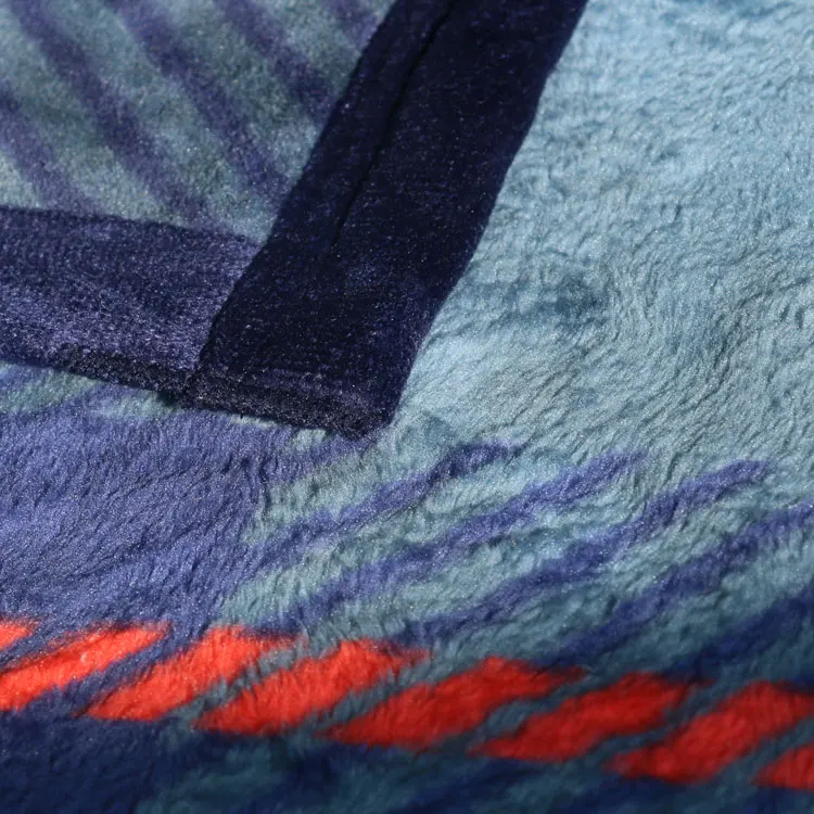 400 gsm fabric super soft fleece flannel printed luxury double  sided  match color  binding   blanket