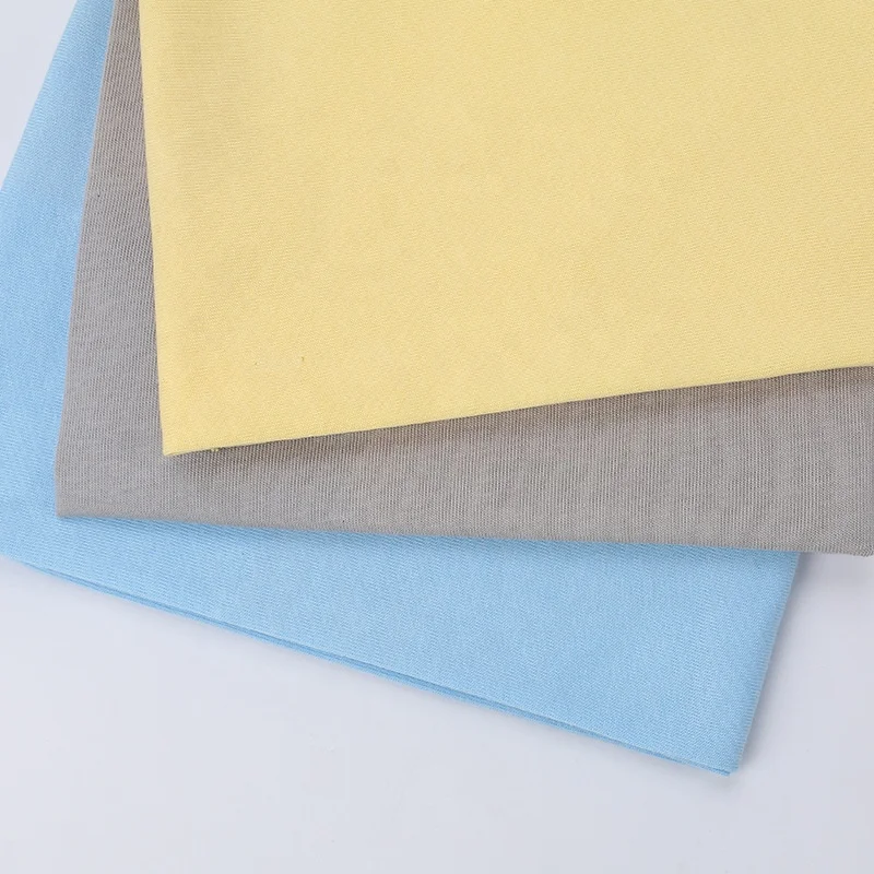 Светло-желтого ажурного трикотажа и Двойная Ткань Джерси 66% бамбук 28% хлопок 6% спандекс 230GSM ткань для одежды