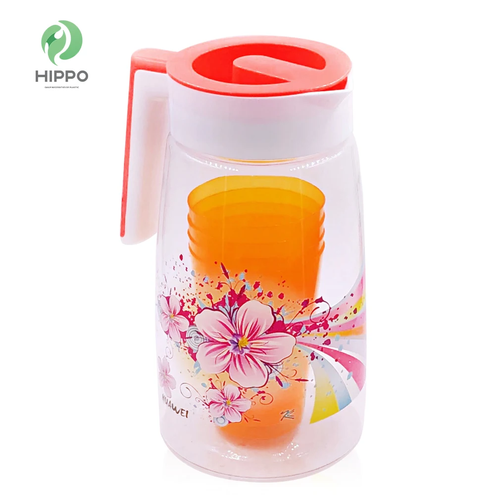 Popular 2.6L plastic water pitcher with cups