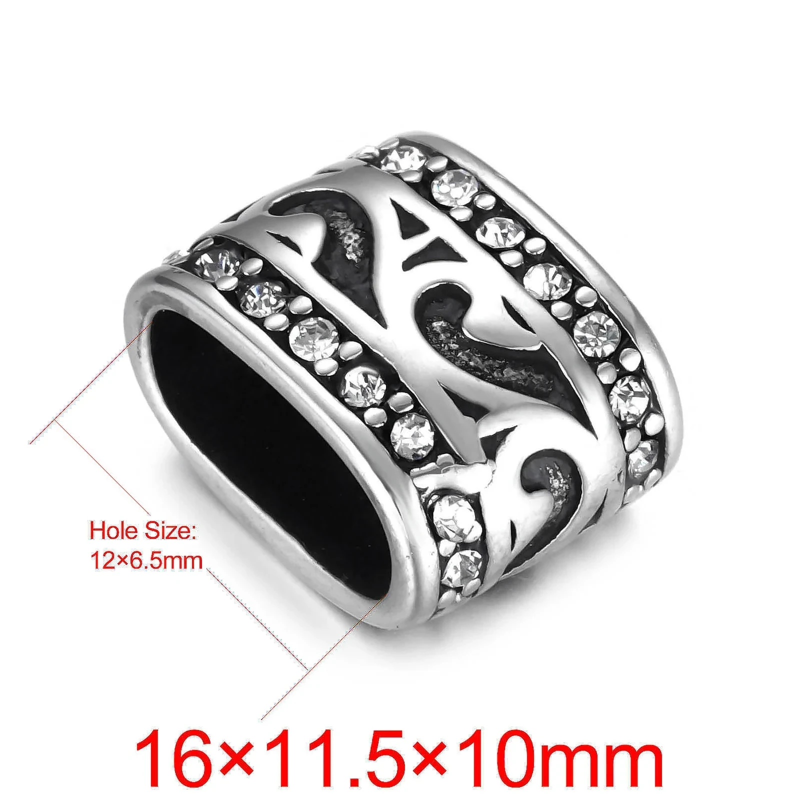 Бусины из нержавеющей стали с большим отверстием размером 18k позолота для кожаного шнура брелок браслеты изготовления разделителей