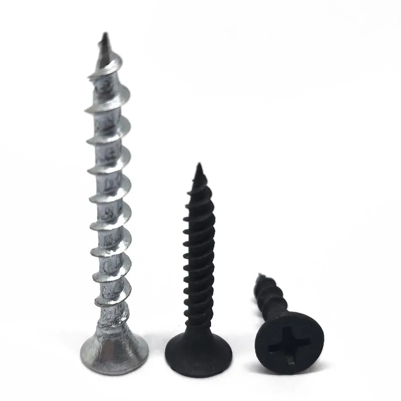 Tornillos Drywall , Phosphated Twinfast Coarse Fine Thread Bugle Head Black Drywall Screw