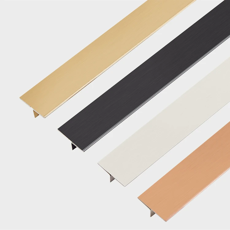 Decorative Flexible Wall Trim Stainless Steel T Profile For Wall Corner Modern Style Edge And Floor Trim Metal Inlay Strips