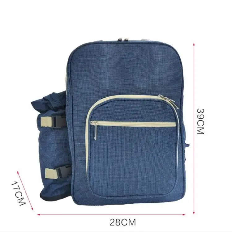 Outdoor Picnic Bags August Big Family Outdoor Outing Camping Backpack Picnic Bag For Four Includes Wine Picnic Bag Set Square