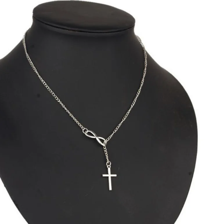 Hot Selling Products Lucky Number 8 Cross alloy Necklace Choker Jewelry For Women