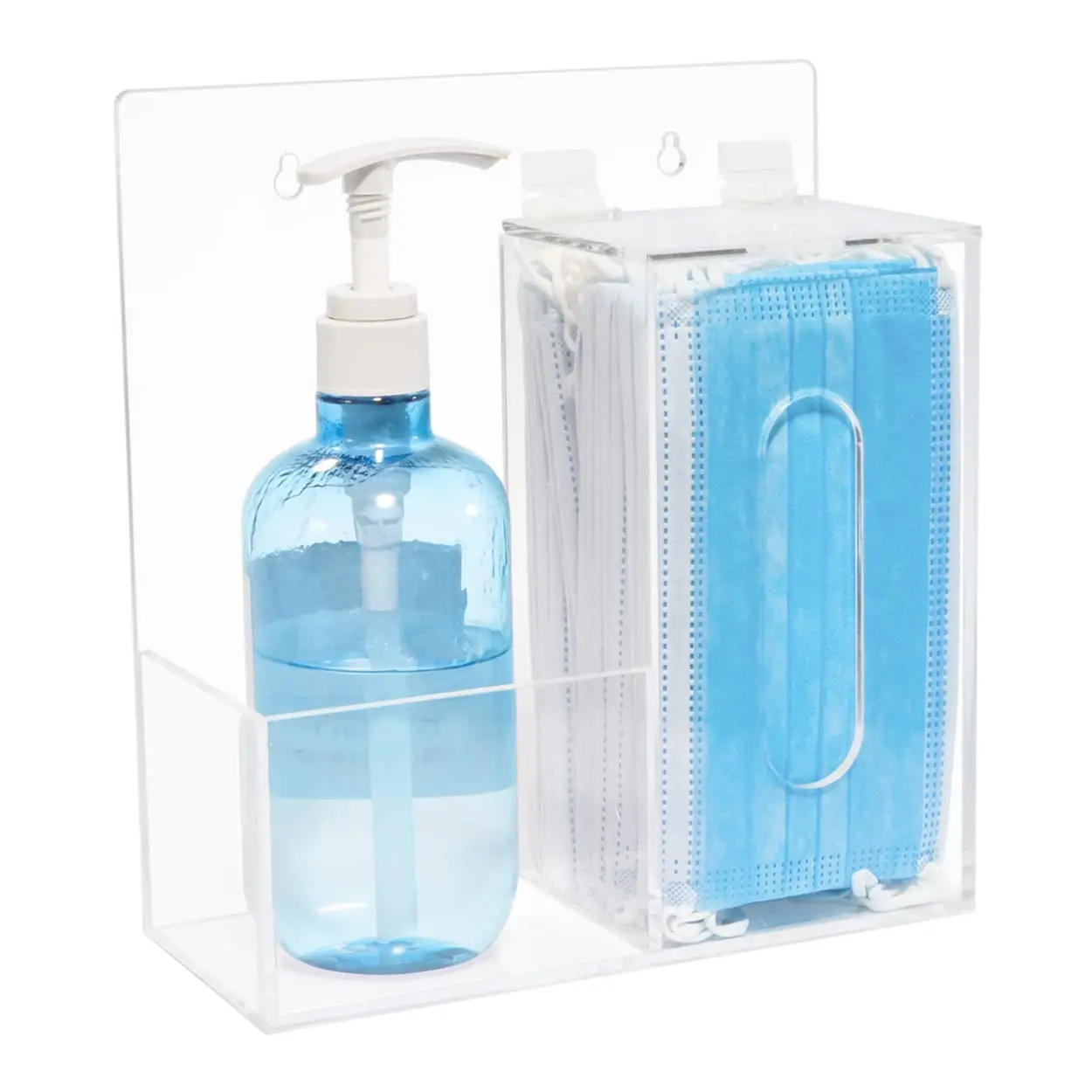 2 Tier Acrylic Mask Dispenser Box Holder for Disposable Masks Glove Hand Sanitizer Hairnets Storage Container Rack