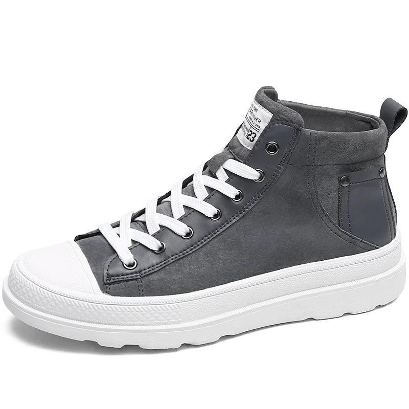 Удобные модные высокие мужские ботинки, дышащие кожаные повседневные мужские ботинки, новые модные ботинки для мужчин