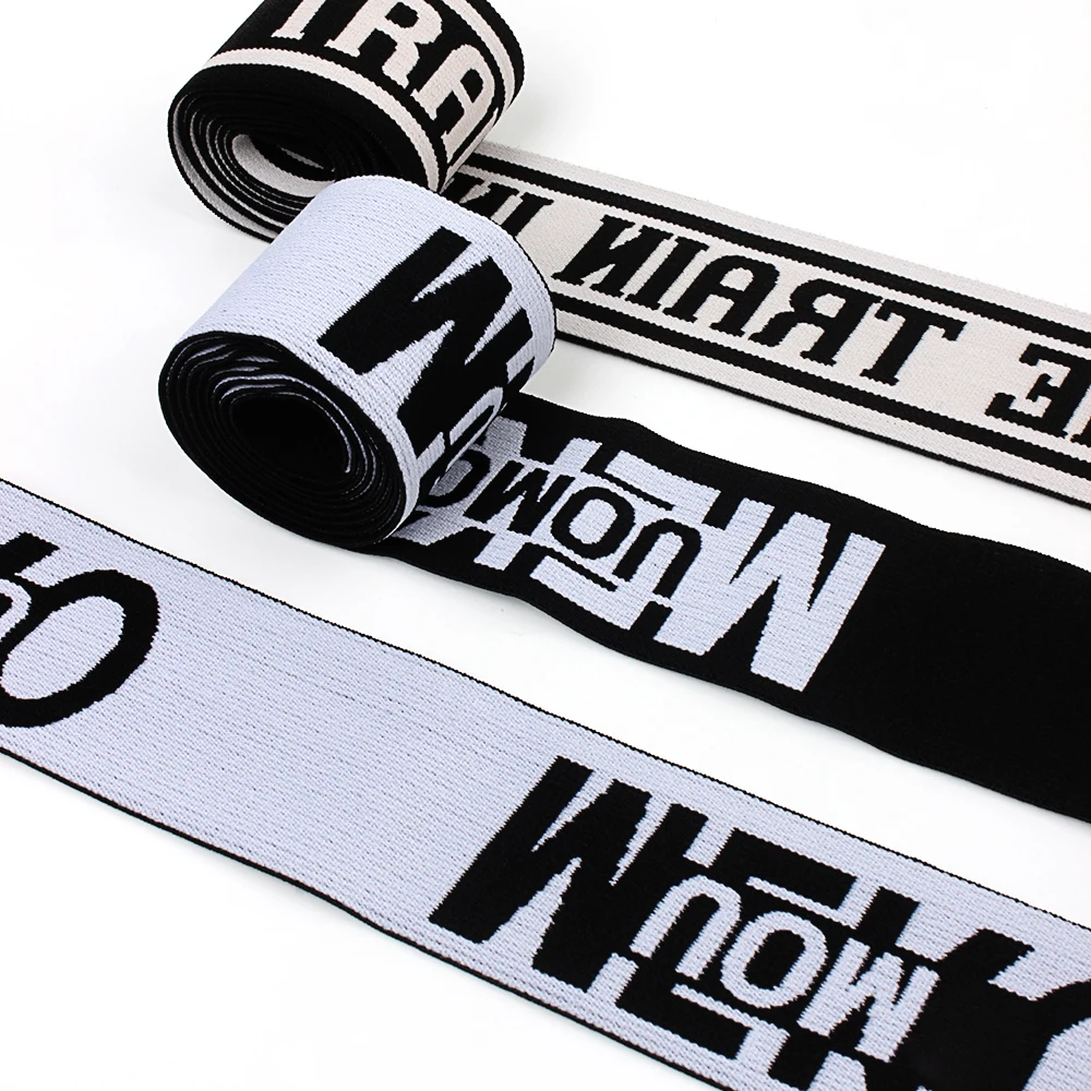 Factory Design Jacquard Web Tape Letter Elastic Band For Sport Underwear Soft Elastic Waistband