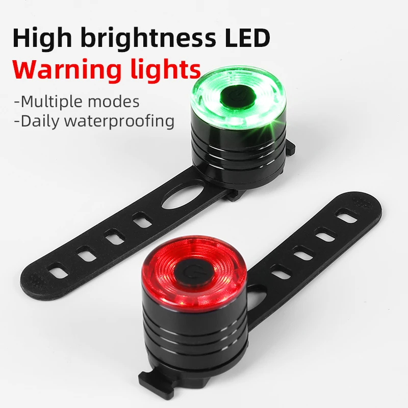 Red Green Warning Waterproof USB C Charging LED Cycling Taillight Bike Rear Light