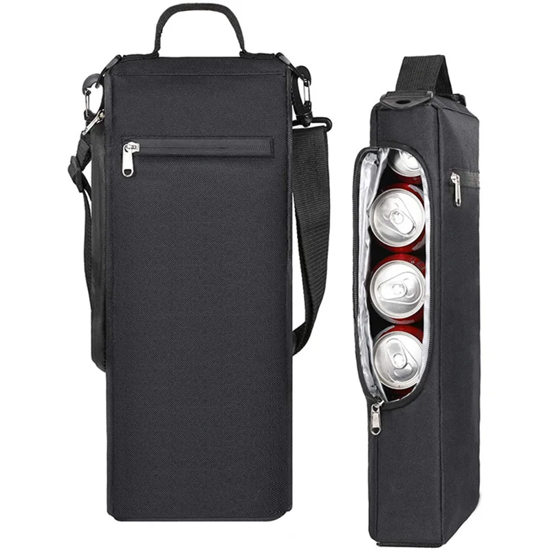 Customize Portable Outdoor Golf Adjustable Shoulder Strap Lunch Bag 6 Cans 2 Bottle Wine Insulated Cooler Bag