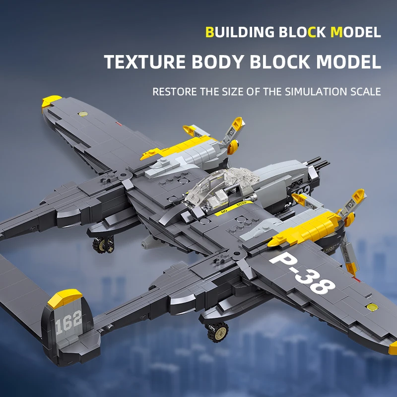 JIESTAR TOYS 937 pcs boys WW2 army military plane airplane aircraft building blocks brick toy children diy plastic airplane toy