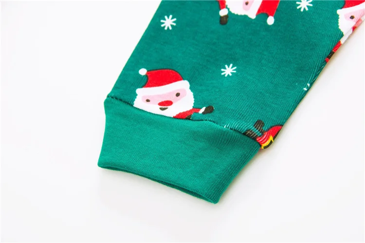 Best-Selling Products Santa long Cotton Sleeve Suit Children Pajamas Christmas Pajamas