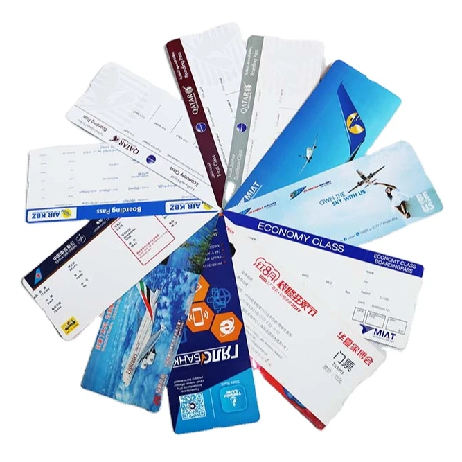Supply direct ticket roll paper tickets airline thermal boarding pass paper ATB ticket.